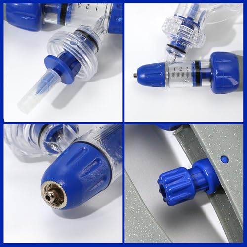 5ML Livestock Syringe Gun, Automatic Cattle Syringe Injector for Pig Cow Goat, Continuous Adjustable Accurate Inject Design, Self Refill Dart Gun Injection with Pistol Grip & Bottle Insertion