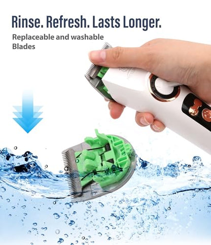 10FC Low Noise Pet Dog Grooming Clippers Replacement Blade, 440C Stainless Steel Fixed & Plated Ceramic Moving Detachable Blade, 1.9mm 1/13'' (1 Count) - color: Blade