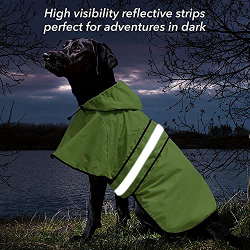 Waterproof Puppy Rain Jacket - Adjustable Reflective Dog Raincoat, Lightweight Dog Hooded Slicker Poncho Raincoats for Small to X- Large Dogs and Puppies (Neon Green, Small) - color: Neon Green, size: Small