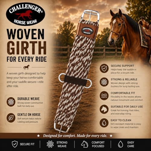Horse Western 27 Strand Double Weave Two-Tone Mohair Roper Cinch 97RT17 - size: 32"