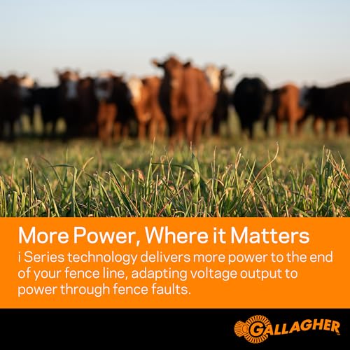 Gallagher MBS2800i Multi Power Electric Fence Charger | 28.0 Joule 12v Battery, Solar, or 110v AC Energizer with External Control and Display Panel | Powers Up to 250 Miles / 1500 Acres