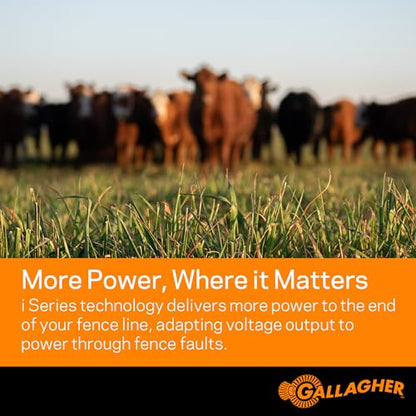Gallagher MBS2800i Multi Power Electric Fence Charger | 28.0 Joule 12v Battery, Solar, or 110v AC Energizer with External Control and Display Panel | Powers Up to 250 Miles / 1500 Acres