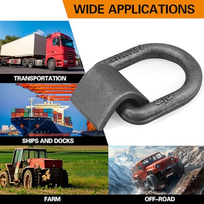 4 Pack Heavy Duty Weld On D-Ring for Trailer 3/8 Inch 3000 LBS. | Weld On D-Ring for Trailer 3/8 Inch Max Break Strength 3000 LBS,Stake Pocket D Rings Truck Tie Down Anchor - size: 3/8 inch