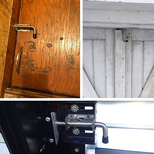 Steel Spring Loaded Latch Pin Assembly 6.5 Inch with 2-Set Spring Latches - Heavy-Duty Plated for Multi-Purpose Trailer Gates, Barn Doors & Heavy Tailgates (Screws Not Included)