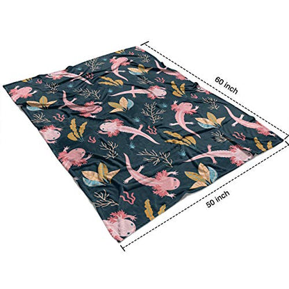 Cute Axolotl Fleece Throw Blanket for Couch Adults Teens 50" X 60" - color: Axolotl, size: 50x60 inch