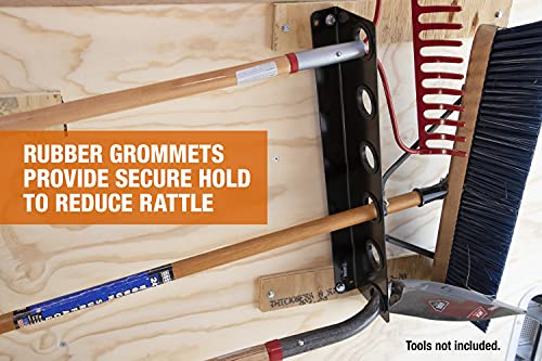 Buyers Products LT37 Hand Tool Rack for Enclosed Landscaping Truck Trailers & Garage or Shed Walls Holds 6 Tools, Heavy Duty Steel, Made In the USA, Lawn Care Equipment, Landscape Tools