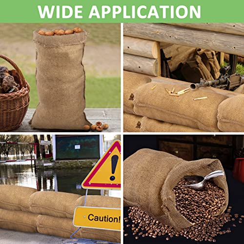4Pcs 19.5"x35" Breathable Natural Burlap Bags with Rope for Potato Storage | Reusable, Thickened Jute Food Storage Sacks, Helps Potatoes/ Onions/ Root Vegetables Stay Fresh - size: 19.5" x 35"