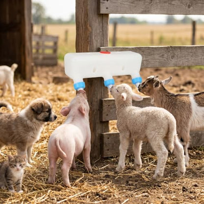 GLOGLOW 3L Goat Milk Feeder, 3 Nipples Hanging Milk Feeding Bucket