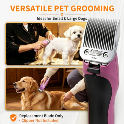 Size 5/8HT Detachable Pet Grooming Clipper Blade with Ceramic Cutter, 16mm 5/8 Inch Cut Length, Silver, Compatible with Andis, Oster A5, Wahl KM10, 1 Pack - color: Silver, size: 5/8HT 16mm