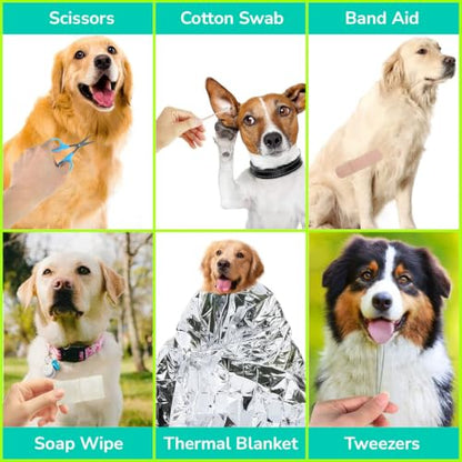 Pet First Aid Kit - Pocket Emergency Pack, Travel & Outdoor, 11 Tools