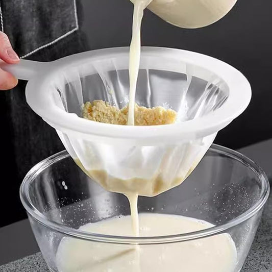 Kitchen Ultra-Fine Nylon Mesh Strainer, Sieve Fine 200 Mesh with Handle | Kitchen Tool For Soy Milk, Coffee, Milk, Yogurt, Juice,Tea Leaf Filter, Honey, Wine - color: 200 Mesh
