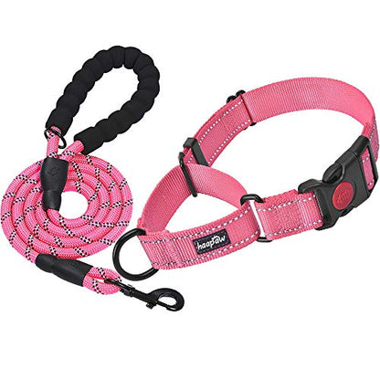 haapaw Martingale Dog Collar with Quick Release Buckle Reflective Dog Training Collars for Small Medium Large Dogs - color: Pink, size: S