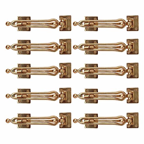 Renovators Supply Swing Bar Security Door Lock Durable Door Guard 1.5 X 7.5 X 1.75 Inches Solid Brass Safety Guard Lock Heavy Duty Door Latch Lock Replacement Parts‎ Pack of 10 - color: Brass, size: Pack of 10