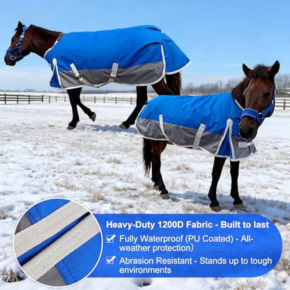 Waterproof 1200D Turnout Blanket for Pony & Mini Horse, 45 Inch - size: 45''