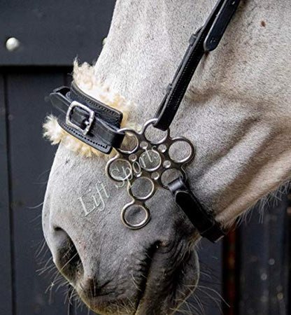 Hackamore Bitless Horse Bit English Western Adjustable Flower Padded Leather Bridle Equestrian