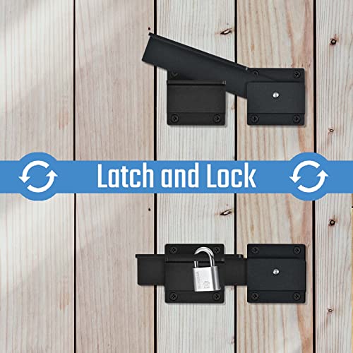 7" Outdoor Gate Latch Lock for Wooden Fence with Padlock Hole