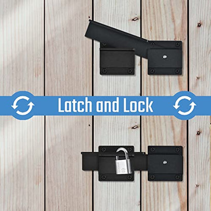 7" Outdoor Gate Latch Lock for Wooden Fence with Padlock Hole