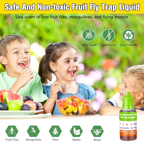 Fruit Fly Trap Refill Liquid, Gnat Killer&Fruit Fly Catcher Bait Refill, - color: Green, size: 4