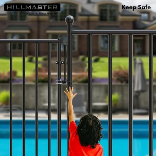 Auto Pool Gate Latch,Chain Link Child Safety Pool Latch for Chain Link 1-3/8" Gate Frames and 1-7/8" Gate Posts,Push Style Pool Latch for Outdoor Fence Self-Latching Pool Latch with Spring Closer - size: 1-3/8"x1-7/8"