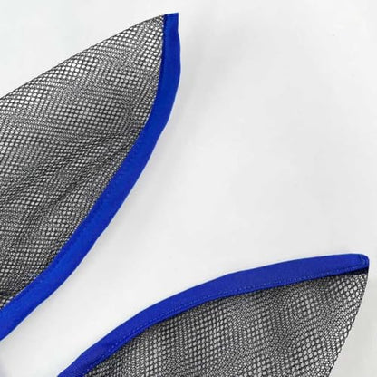 Horse Fly Mask with Ears – Breathable Mesh Fly Masks for Horses,Blue Trim, All-Day Protection(Blue,L) - size: L