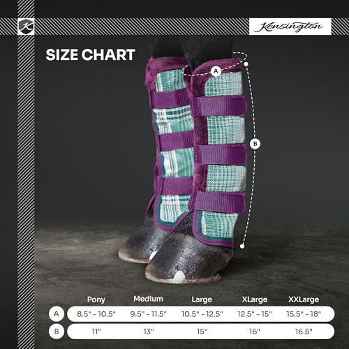 Kensington Protective Products Horse Fly Boots - Fleece Trimmed - Stay-Up Technology - Protection from Insect Bites and UV Rays - Sold in Pairs (2 Boots) - color: 500 - Desert Sand