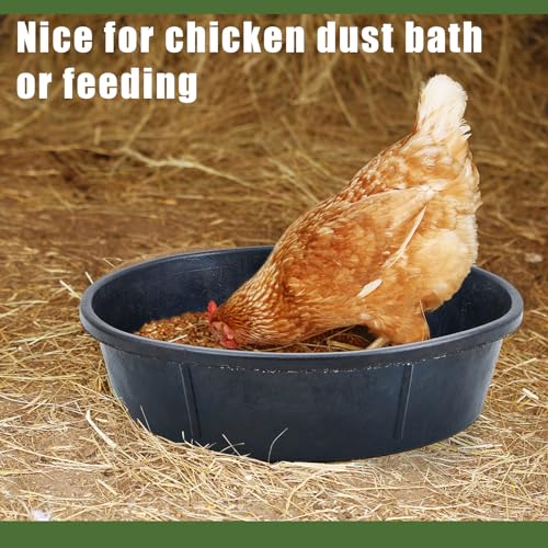 Sadnyy 5 Pcs 12 Quart/ 3 Gallon Rubber Feeder PanUtility Horse Feed Bucket - size: 12 Quart/ 3 Gallon