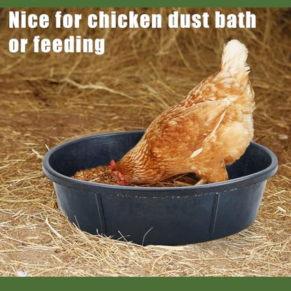 Sadnyy 8 Pcs 12 Quart/ 3 Gallon Rubber Feeder Pan Horse Feed Bucket - size: 12 Quart/ 3 Gallon