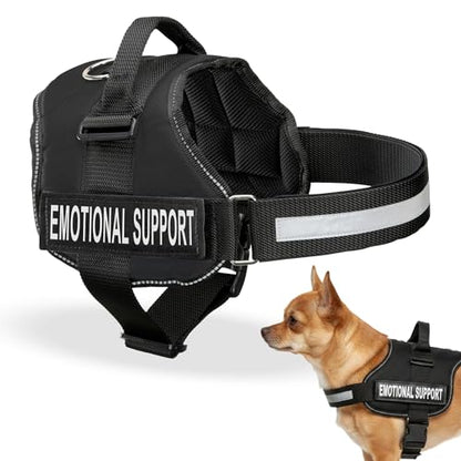 Industrial Puppy Emotional Support Vest Harness, XS 16.5-21.5 in, Black - color: Black, size: XS, Fits Girth 16.5-21.5"
