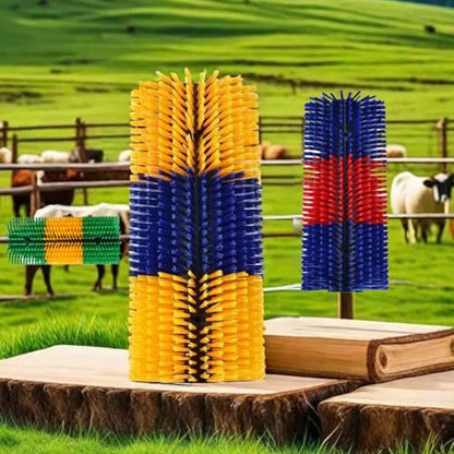 Livestock Scratching Brush Goat Donkey Cow Horse Cattle Itch Scratcher Post - color: Yellow