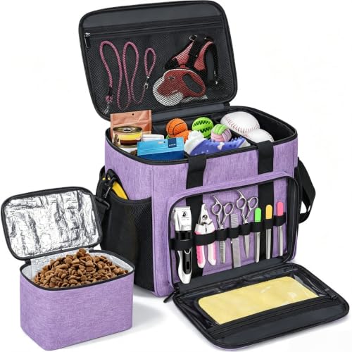 GMAK Pet Grooming Bag,Pet Hair Clipper Organizer Grooming Bag for Equipment - color: Purple