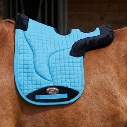Horse Contoured Fleece Lined Quilted English Saddle Pad Black 72153 - color: Turquoise