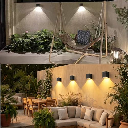 ASLIDECOR Solar Fence Lights Outdoor Waterproof, 2 Modes (Warm/Cool White), IP65 Deck Post Lights, Auto Dusk to Dawn, Easy Install for Railing Patio Garden Stairs (2 Pack)