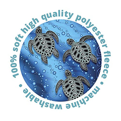 Dawhud Direct Sea Turtle Fleece Blanket for Bed, 50x60 Inches Super Soft Plush Ocean Blanket - Queen Size