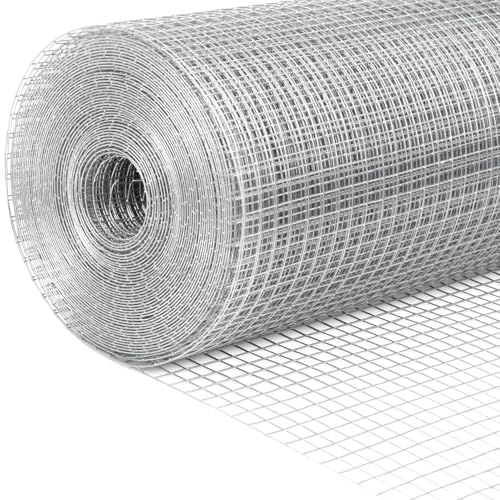 GANGHAO Hardware Cloth 19 Gauge 1/2 inch 16 x 50 ft, Chicken Wire Mesh Roll, Wire Fencing, Wire Fence Roll, Galvanized Wire Mesh, Guard Mesh