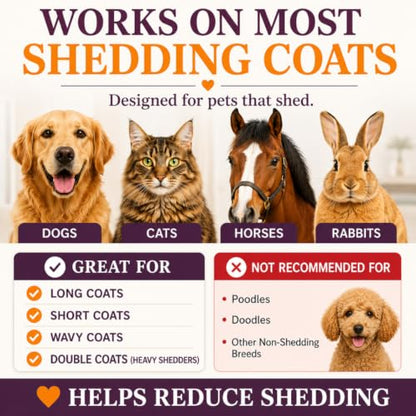 SleekEZ Dog Brush for Shedding | Patented Deshedding Dog Brush | Pet Hair Remover for Short, Medium & Long Coats | Made in USA | 5 Inch - style: Dog Brush