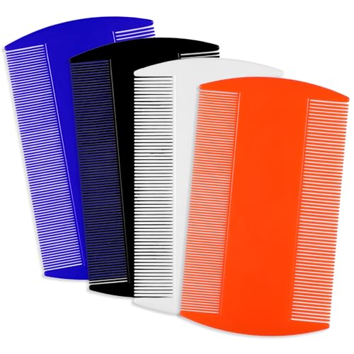 4 Pcs Lice Combs Double Sided Fine Tooth Comb Lice Comb For Dandruff Removal Thick Hair Tooth Head Nit Hair Combs For Adults Kids And Pet's Remove Head Lice Nits Fleas(4 Colors)