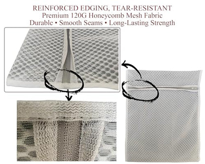Mesh Laundry Bags for Delicates – 3 Pack (12”×16”) with Color-Coded Zippers, Protects Clothes from Damage, Breathable Honeycomb Mesh, Washer & Dryer Safe bags - Ideal for Bras, Lingerie & Socks