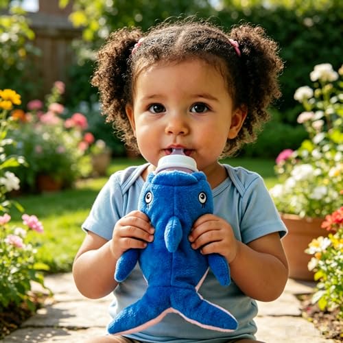 SZCQ Animal Baby Insulated Bottle Bags Milk Bottle Thermal Bag Plush Sleeve Covers Feeder Pouches Storage Cover Milk Pouch Soft Keep Warm Baby Thermal Holder - color: blue
