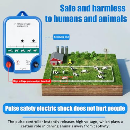 Electric Fence Charger for Livestock - 10.5 kV 2 Joules High-Power Electric Fence Energizer for Containing Pets Livestock and Preventing Wild Animals Intruding (6.29in)