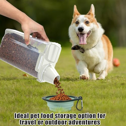 2 Pack 3 Lbs Pet Dog Cat Bird Seed Food Storage Containers for Travel Beige - color: Beige-3L 2Pack