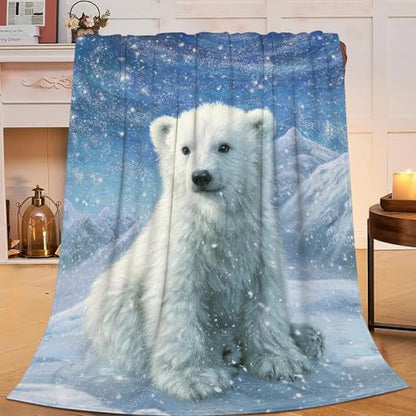 Polar Bear Blanket Animal Bears Gift for Kids Boys Girls 50"x40" - color: Polar Bear, size: 50" x 40"