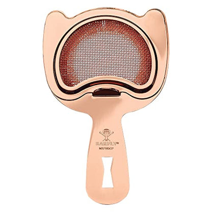 Barfly Fine Mesh Spring Strainer, Copper Plated - color: Copper