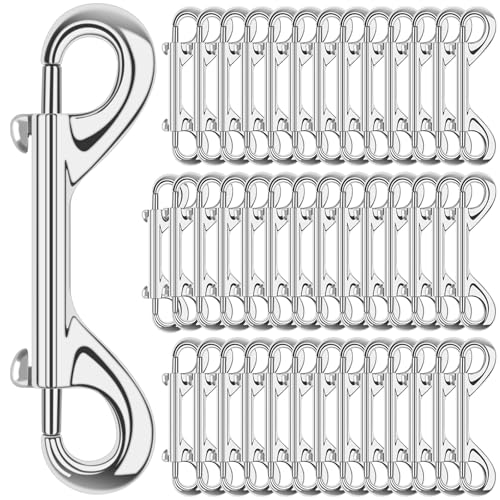 ERKOON 3.5 inch Double Ended snap Hooks,110lbs Metal Clips Load Capacity Zinc Alloy Double Sided Clips Heavy Duty Trigger Snap for Dogs Leashes/Water Bucket/Horse Feed/Hammocks Bolt snap - size: 40 Pack