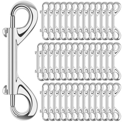 ERKOON 3.5 inch Double Ended snap Hooks,110lbs Metal Clips Load Capacity Zinc Alloy Double Sided Clips Heavy Duty Trigger Snap for Dogs Leashes/Water Bucket/Horse Feed/Hammocks Bolt snap - size: 40 Pack
