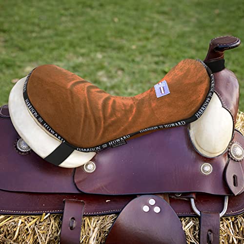 Harrison Howard Trail Seat Saver Western Tack Saddle Ride-on Pad with Cushion Bottom Helps Distribute Back Pressure - color: Brown