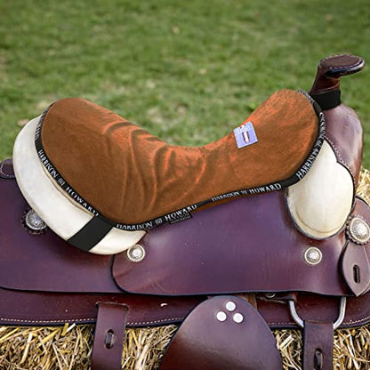 Harrison Howard Trail Seat Saver Western Tack Saddle Ride-on Pad with Cushion Bottom Helps Distribute Back Pressure - color: Brown