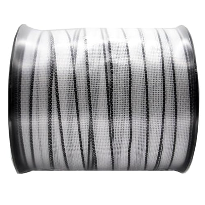 1 INCH Electric Fence Polytape, 8 Strands of Electrical Conductors Poly Electric Fence Tape, 656 Feet Roll, 1 Inch Wide White and Black Poly Tape Electric Fence