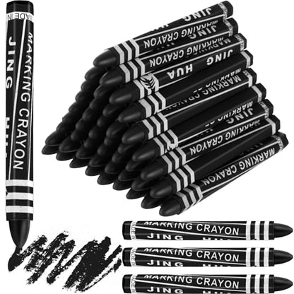 MotiMind 60 Pcs Industrial Lumber Crayons Bulk Wax Tire Marker Construction Marker for Craft Detailed Marking on Lumber Metal Carton Ceramics Concrete Glass Plastic 4.45" x 0.43" (Black) - color: Black