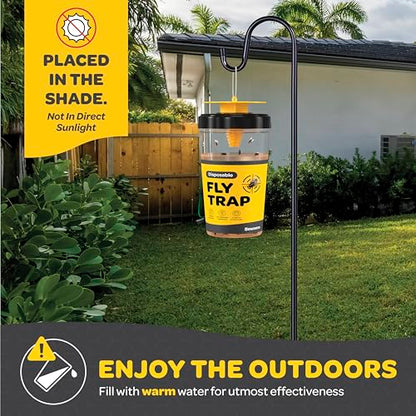 Outdoor Fly Trap [Set of 2] Fly Traps with Dissolvable Non-Toxic Bait - Fly Repellent for Outdoor Use Only - Controls Flies for Patios, Barns, Ranches Etc. Hanging Fly Traps with Tie Included - style: 2 Traps