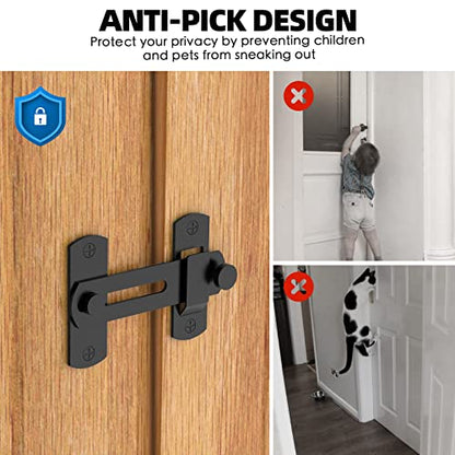 L'aimefois 180 Degree Flip Sliding Barn Door Lock for Privacy - color: black 1